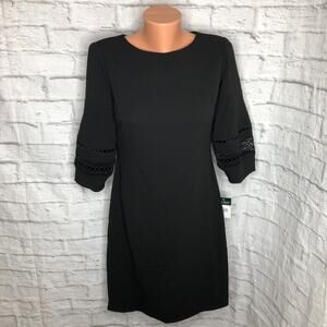 Lauren Ralph Lauren 3/4 Sleeve Lilou crochet trim knit Dress Size 4 NEW